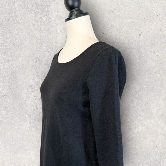 J. Jill Black Sweater Knit Dress Wool Blend Knee Length Size S - Picture 4 of 12